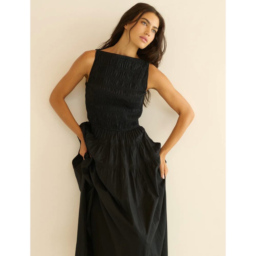 DOEN Melie Dress in Black Size Medium - Picture 2 of 9